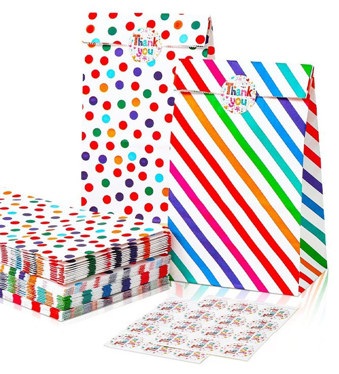 15 color polka dots + 15 color twill kraft paper bag
